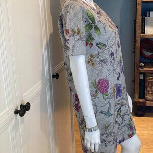 Escada Floral Gray Viscose Short Sleeve Dress Size 34 (Size 4 US)